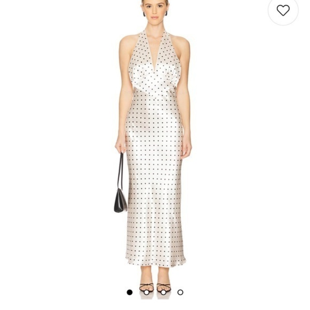 Bardot White and Black Polka Dot Maxi Dress